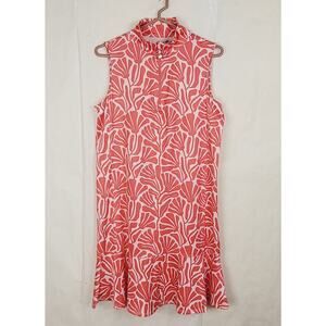 Caribbean Joe pink tropical print dress quarter zip Size Small UPF 50 Beachy